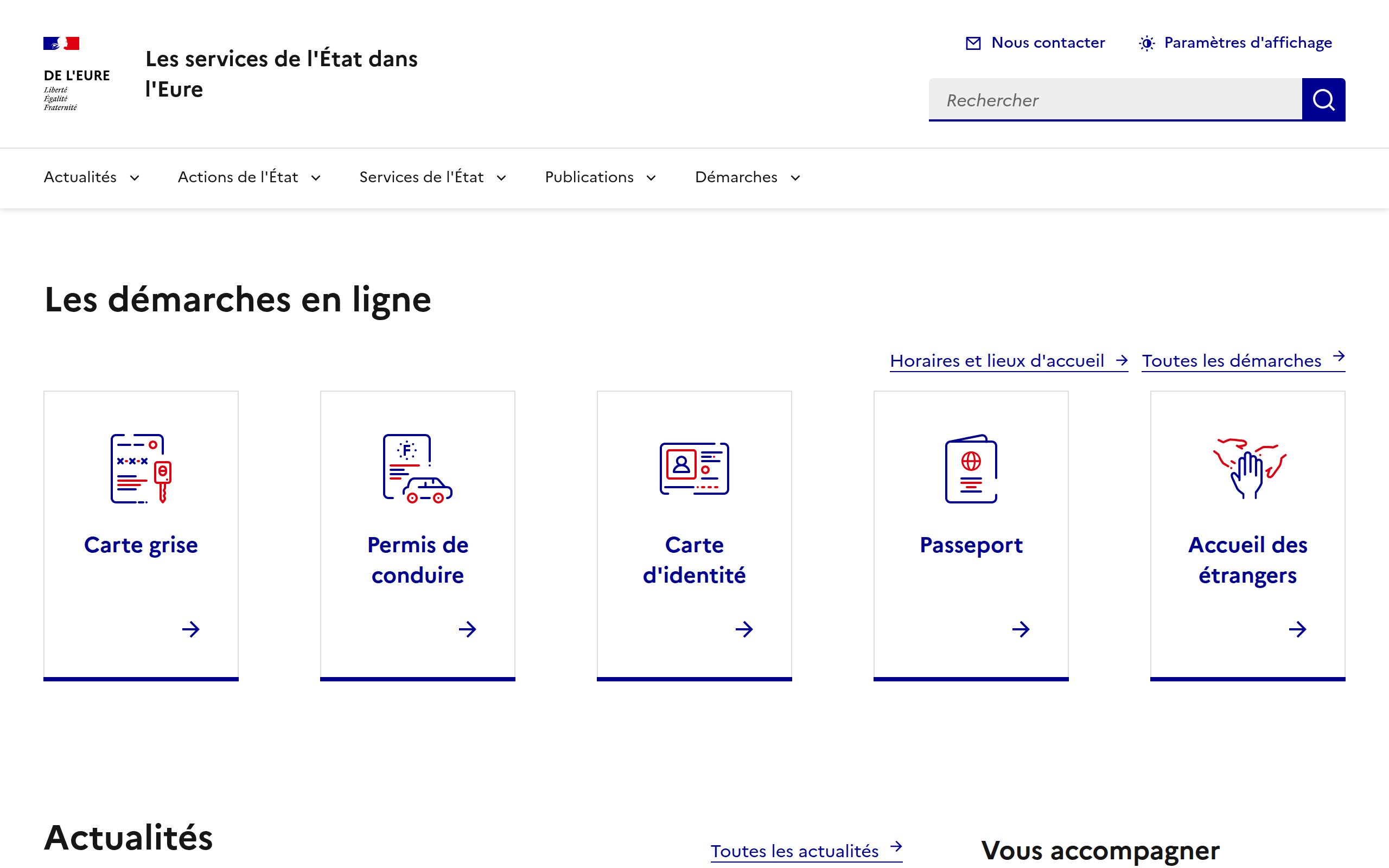 Copie d'écran de https://www.eure.gouv.fr