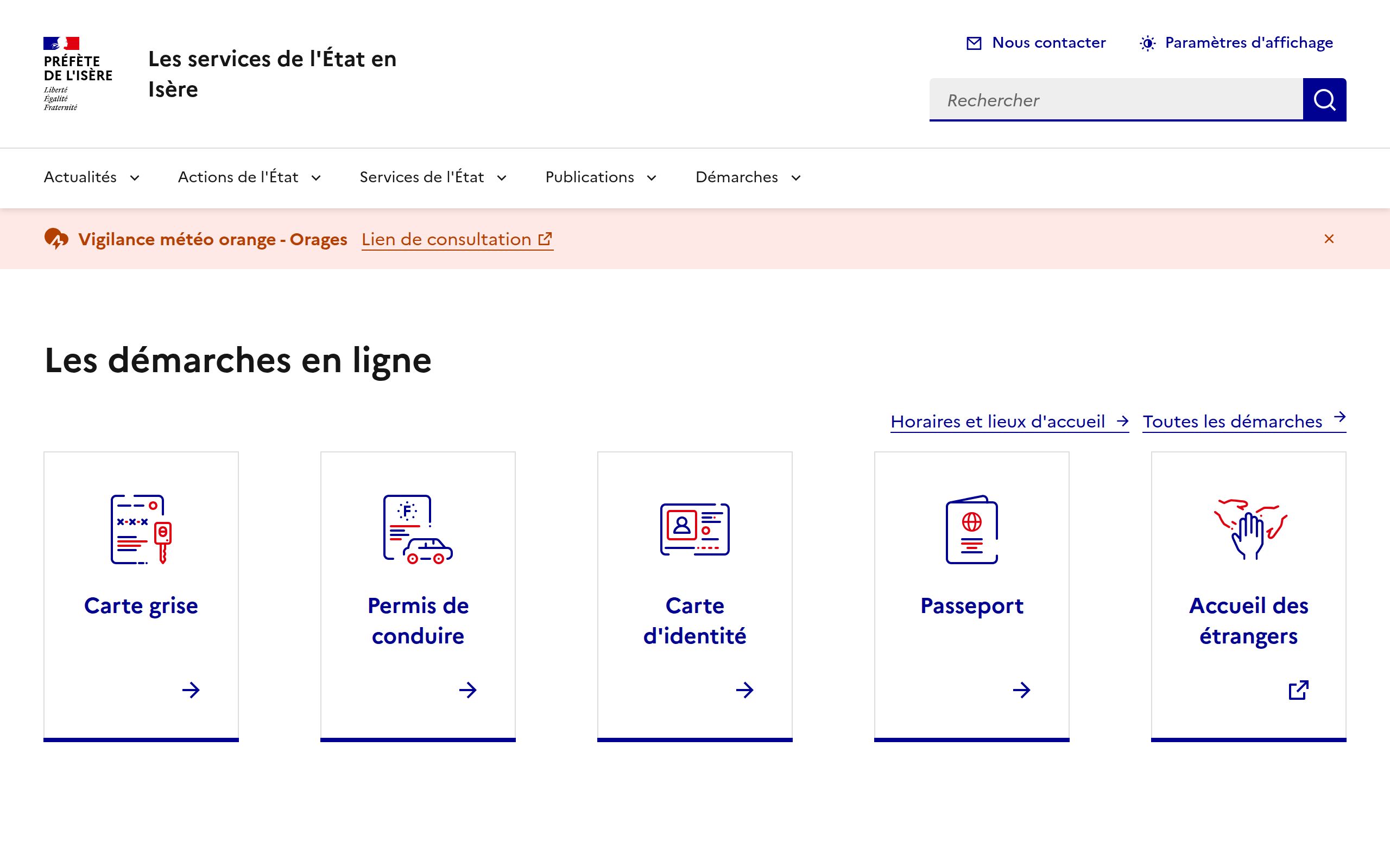 Copie d'écran de https://www.isere.gouv.fr
