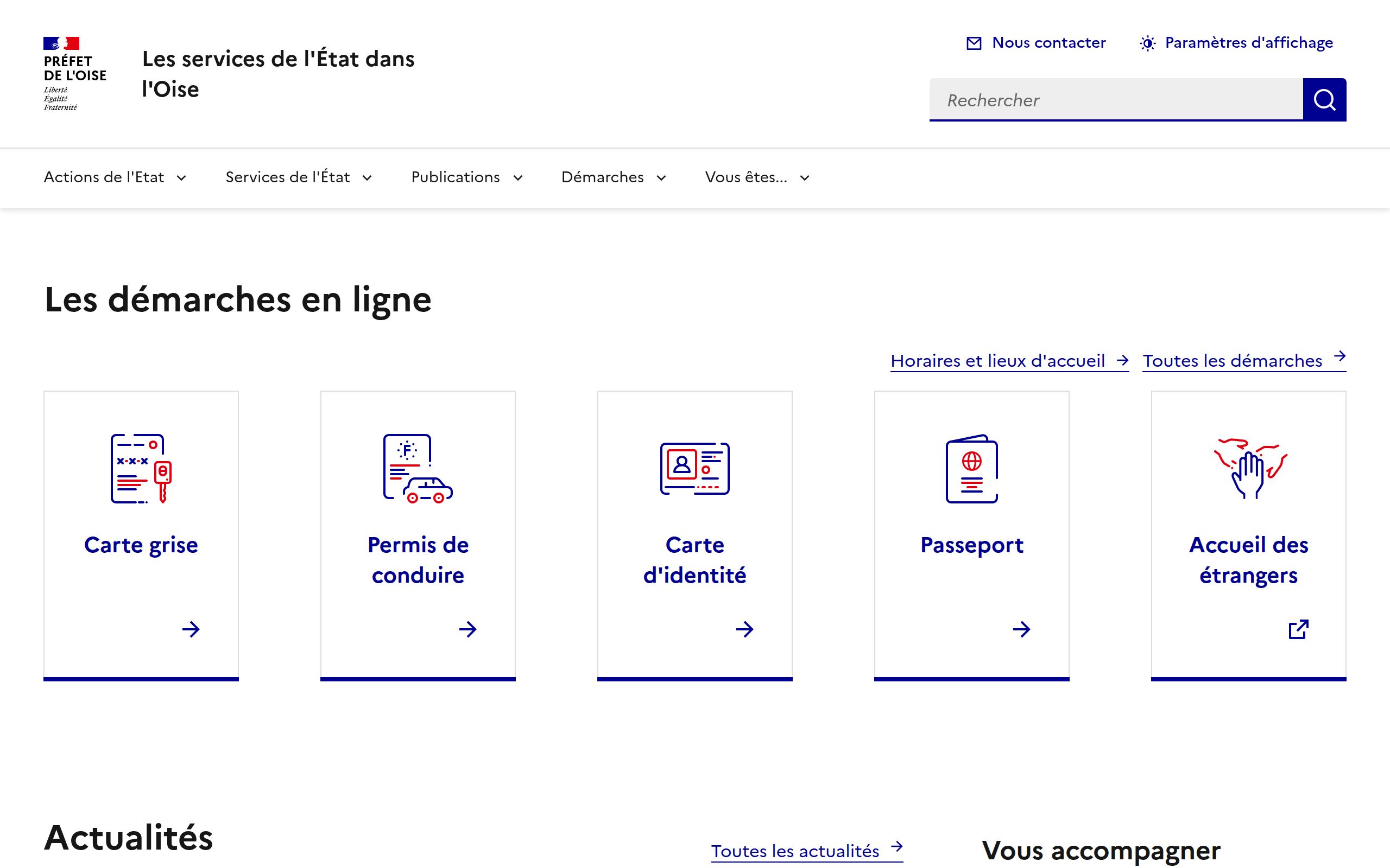 Copie d'écran de https://www.oise.gouv.fr