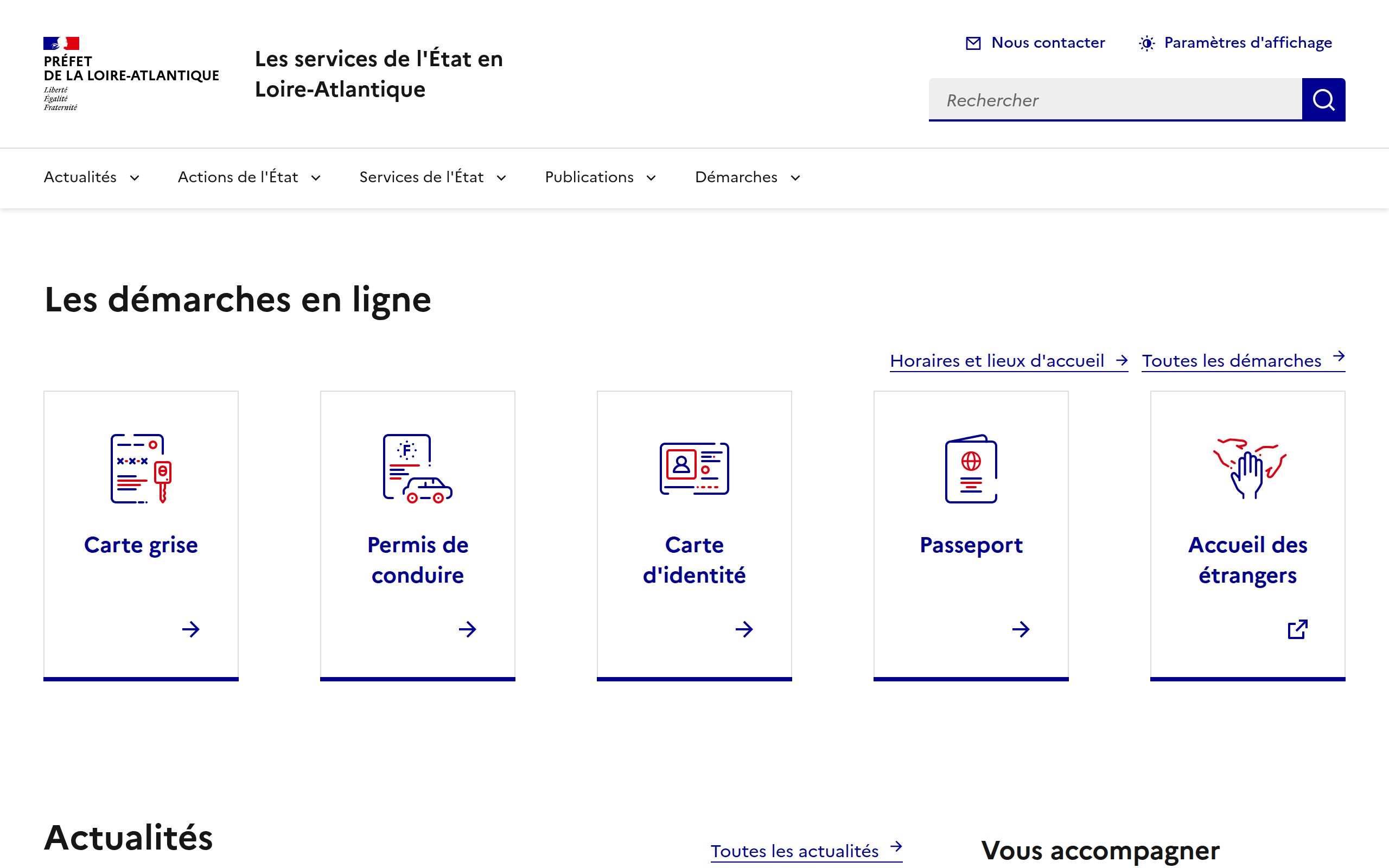Copie d'écran de https://www.loire-atlantique.gouv.fr