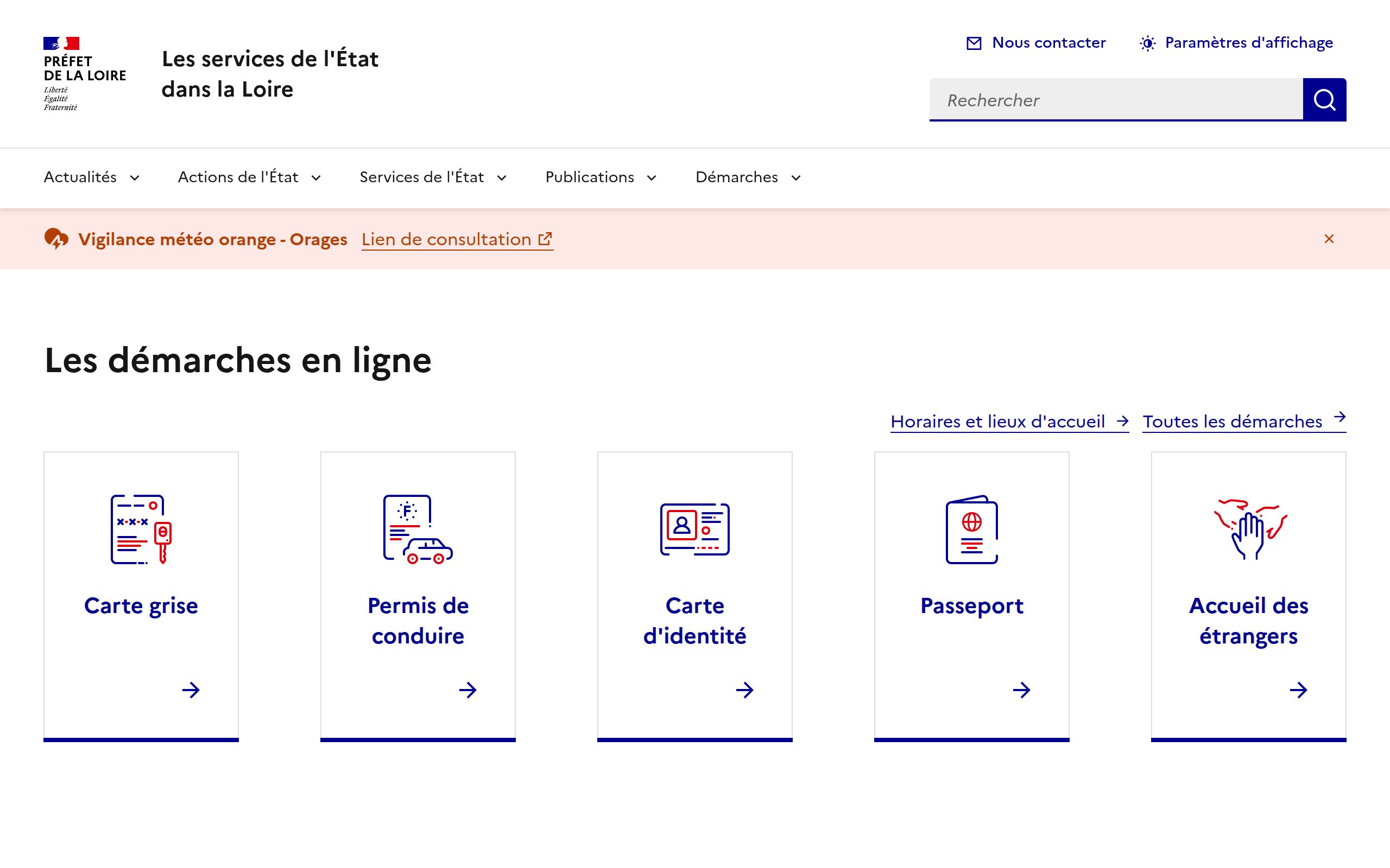 Copie d'écran de https://www.loire.gouv.fr