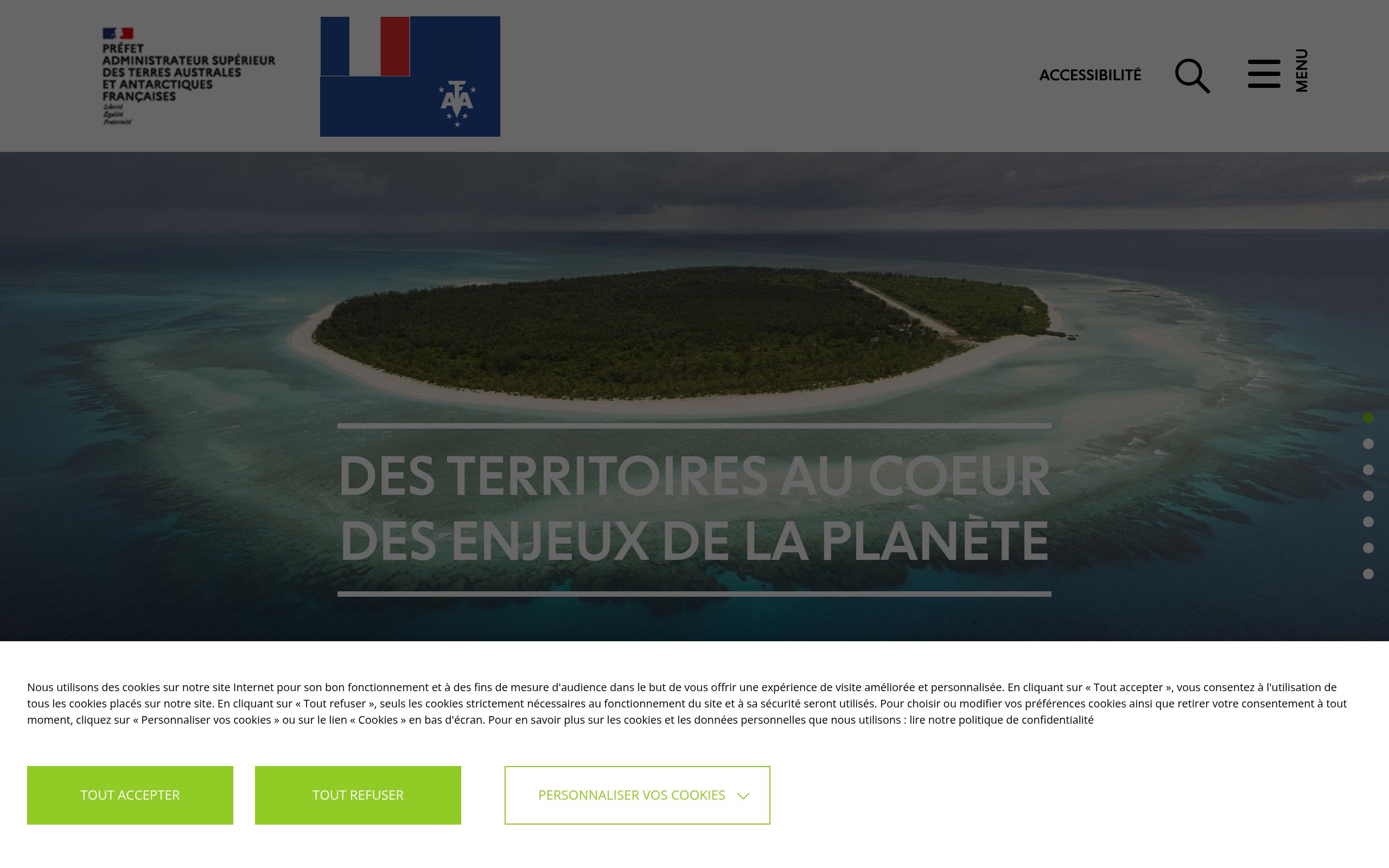 Copie d'écran de https://www.taaf.fr