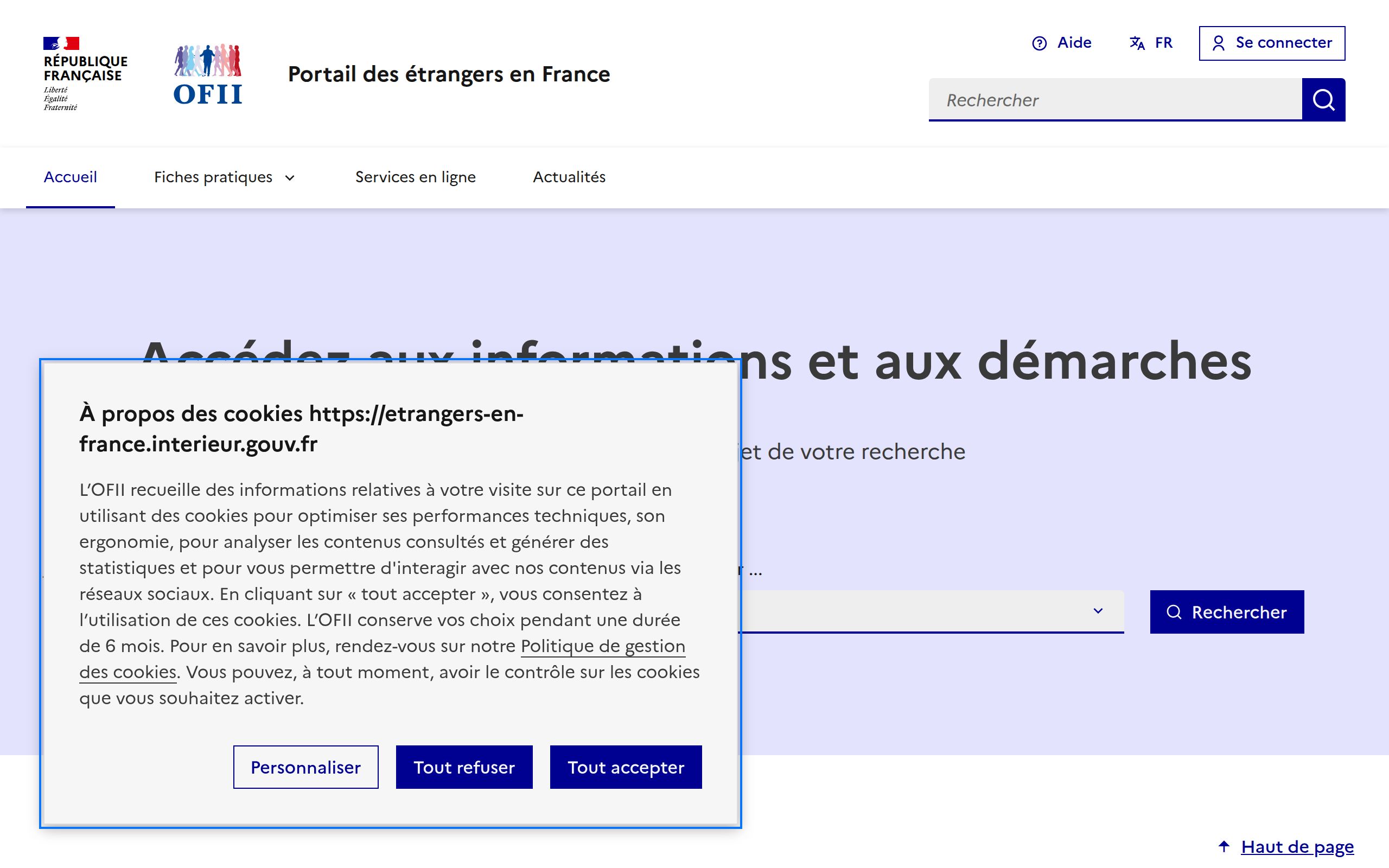 Copie d'écran de https://etrangers-en-france.interieur.gouv.fr/
