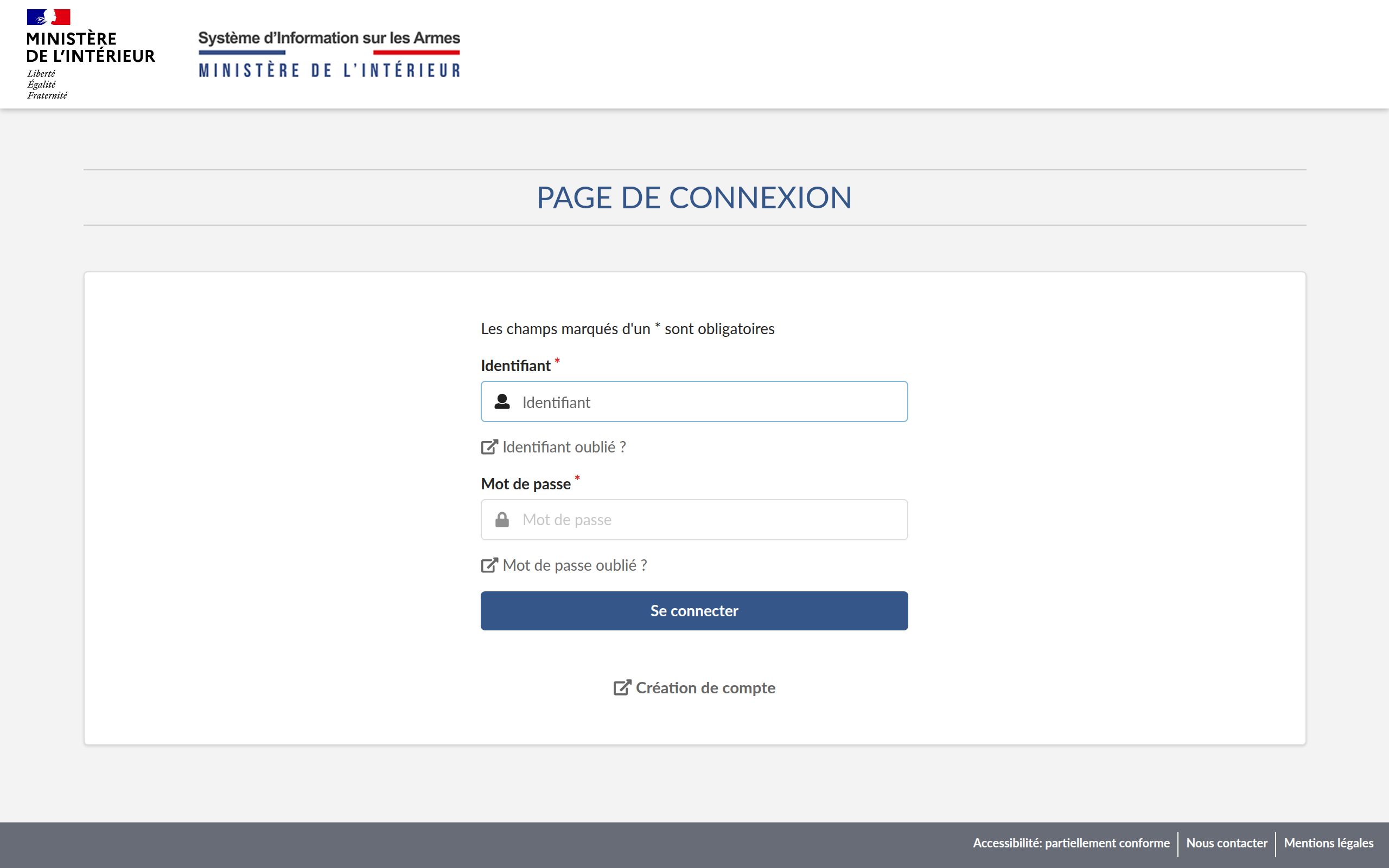 Copie d'écran de https://sia.registres.interieur.gouv.fr/
